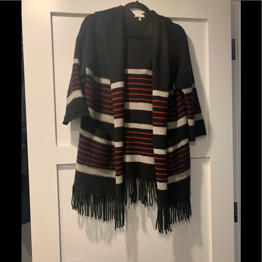 Gorgeous pre fall/fall fringe trend Joie open Sweater Cardigan/jacket